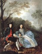Thomas Gainsborough Self-portrait with and Daughter Norge oil painting reproduction